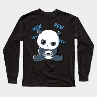 Kawaii Panda Bear Gaming Cute Gamer Video Games Long Sleeve T-Shirt